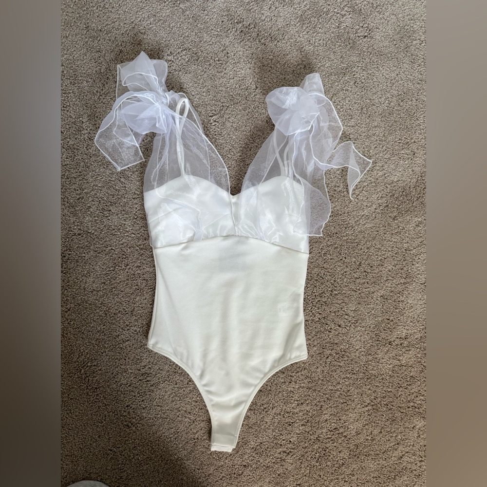 Blue Blush White Bodysuit